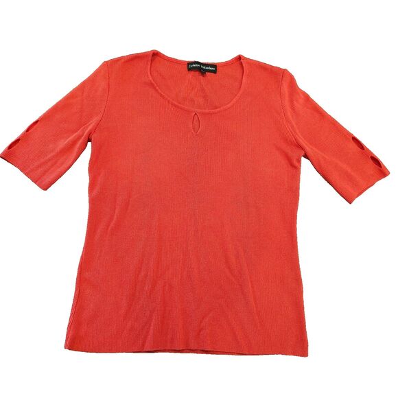 Catherine Malandrino Y2K Sweater Keyhole Detail Scoop Neckline 1/2 Sleeve Size M - Picture 1 of 7